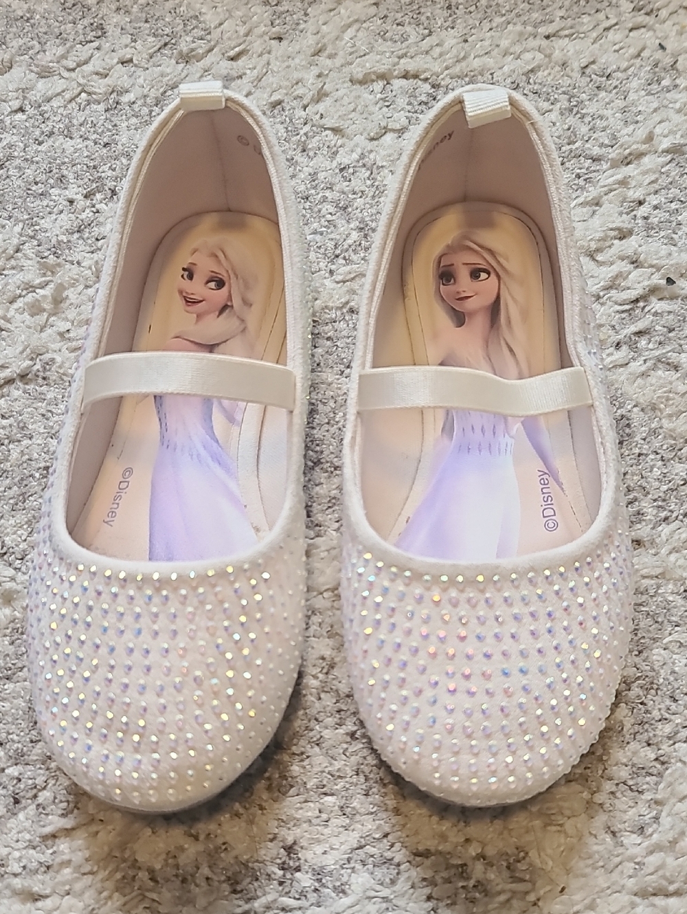 2 for $35 - H&M Disney Girls 10 White Frozen Elsa Shoes - 1 Pair